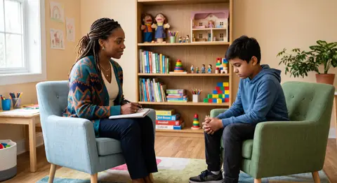 Sessão de atendimento psicológico ilustrando o tema: Psicólogo Para Pais de Filhos com Autismo: Como a Terapia Apoia a Família no Processo de Adaptação