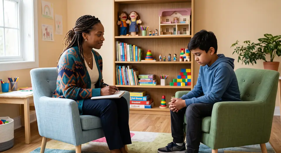 Sessão de atendimento psicológico ilustrando o tema: Psicólogo Para Pais de Filhos com Autismo: Como a Terapia Apoia a Família no Processo de Adaptação